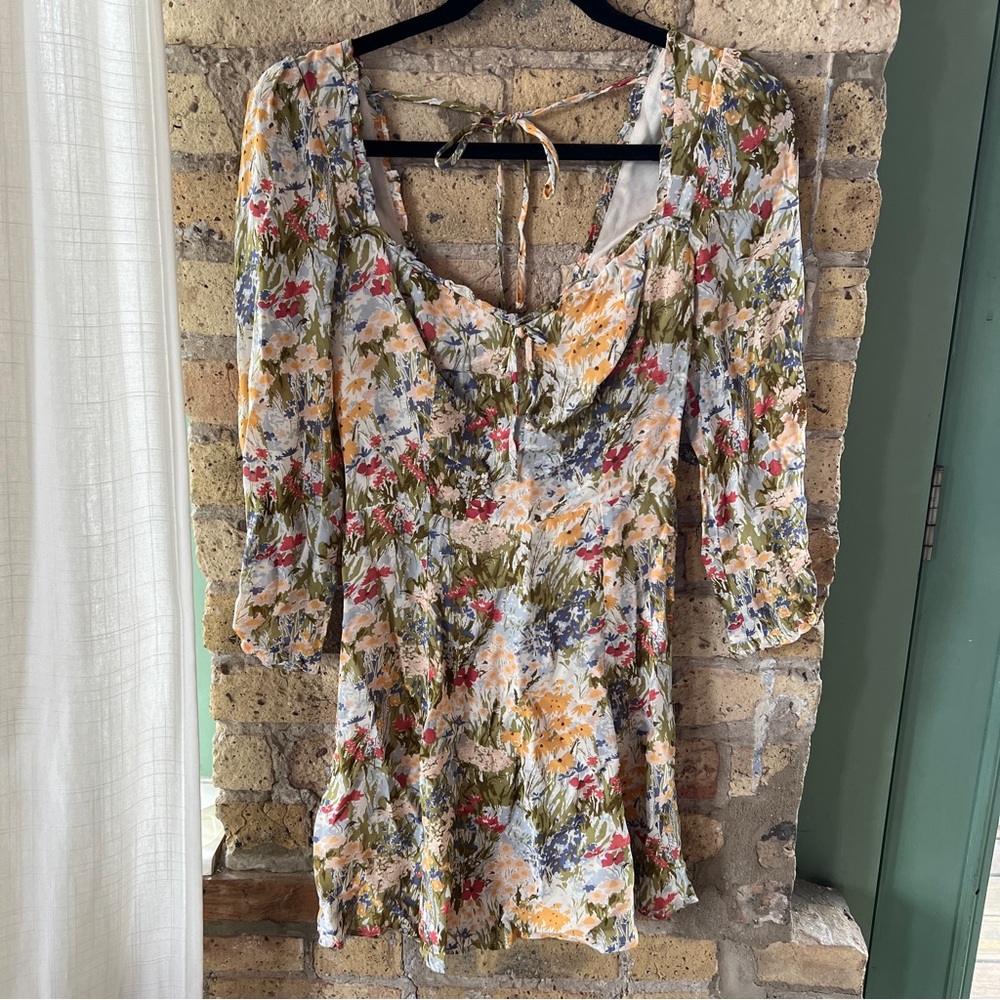 Reformation floral print mini dress size s